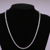 Sterling Silver Semi Mount Necklace Setting Round RD 3x3mm Tennis 16" 18" 20" 22" 24" - Syzjewelry